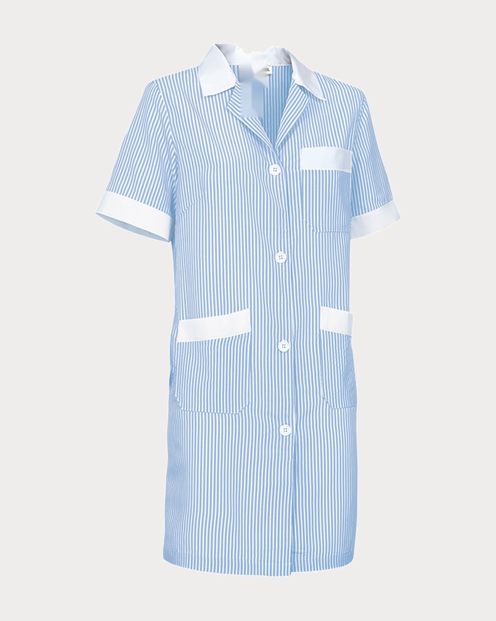 Blouse de travail femme Elsa, coloris blanc-bleu ciel