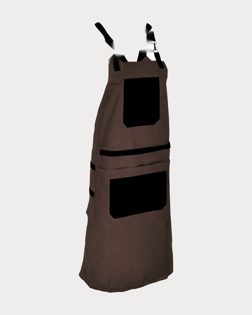 Tablier à bavette Faubourg, coloris marron chocolat-noir