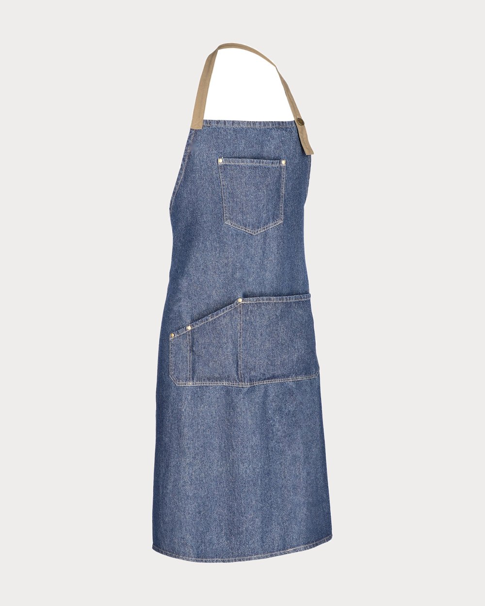 Tablier à bavette Ternes, coloris bleu denim