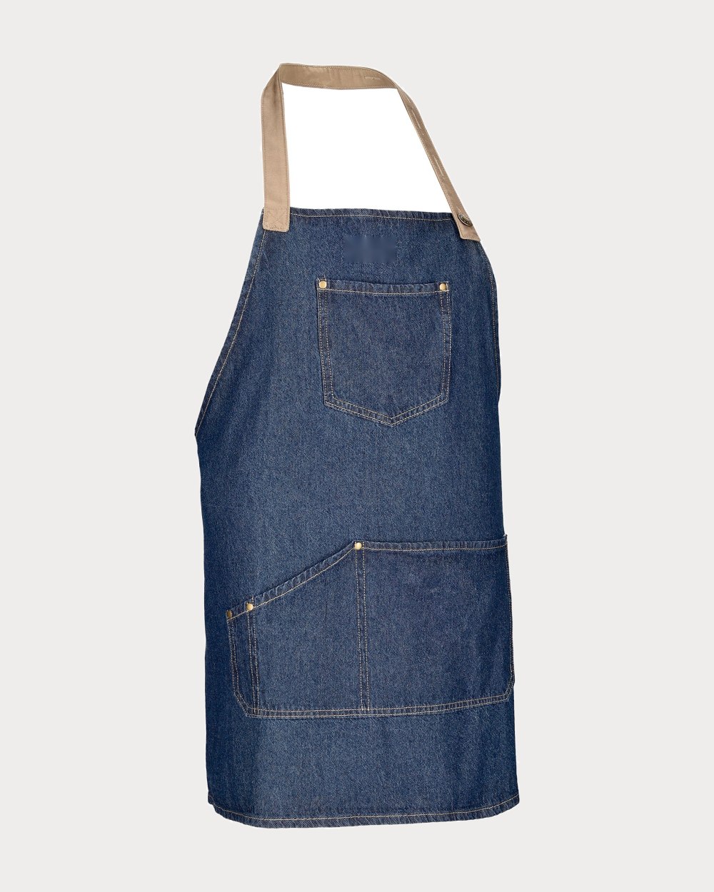Tablier à bavette Auteuil, coloris bleu denim