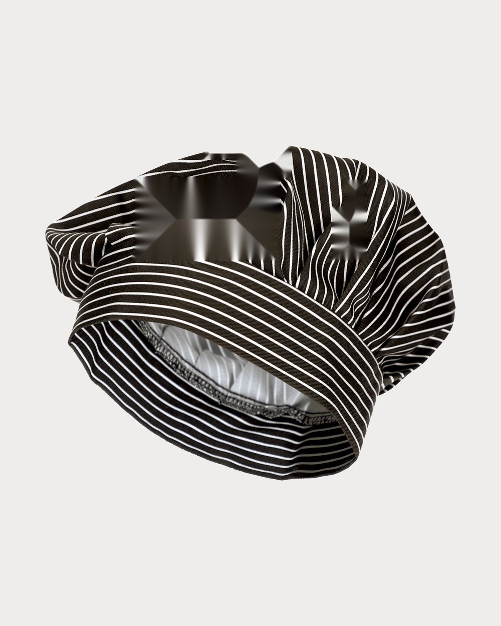 Toque de cuisine Concorde, coloris rayure diplomatica noir blanc